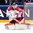 MOSCOW, RUSSIA - MAY 10: Denmark's Sebastian Dahm #32 makes the save during preliminary round action against Switzerland at the 2016 IIHF Ice Hockey Championship. (Photo by Andre Ringuette/HHOF-IIHF Images)

